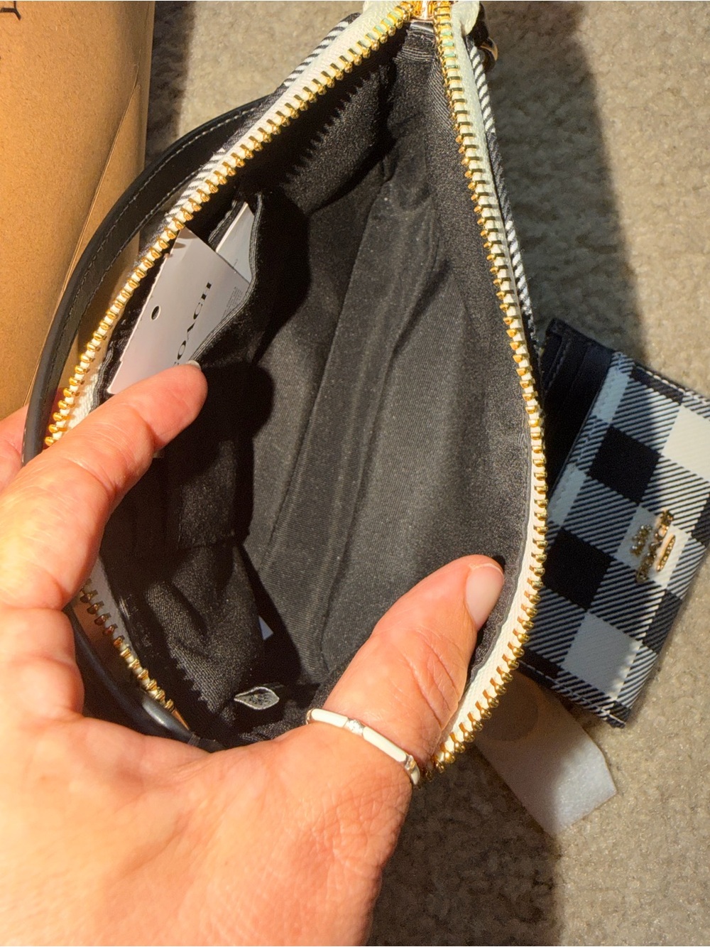 Coach Nolita 19 Gingham print with cherries and matching wallet - Picture 7 of 13